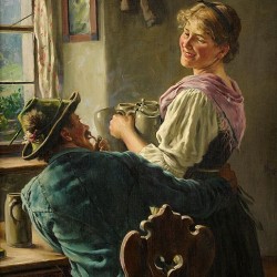 "Eine fesche Bedienung" von Emil Rau (1858–1937)
