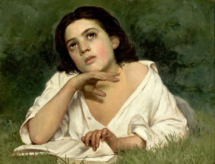 "Mädchen mit einem Buch" von José Ferraz de Almeida Júnior (1850–1899)