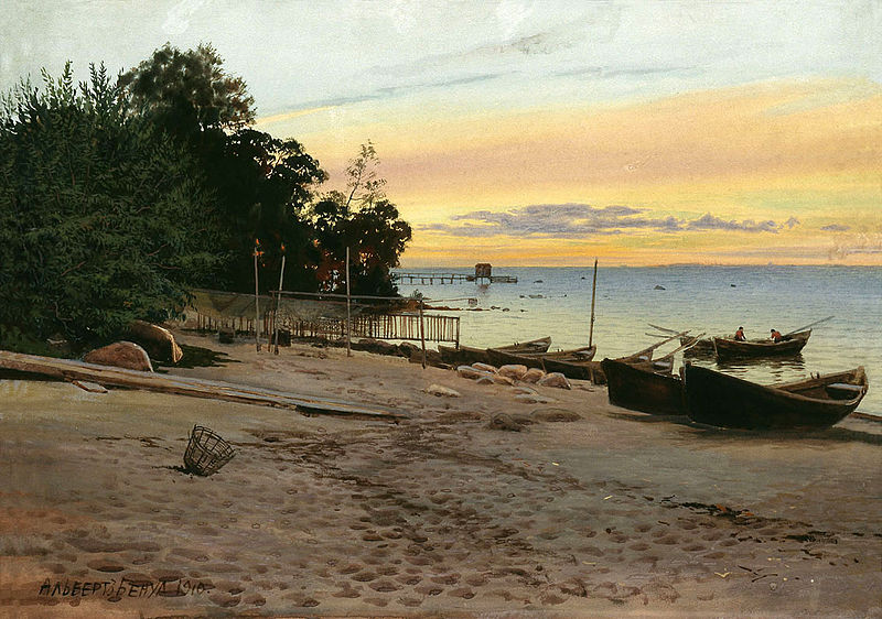 "Evening at the Seashore" von Albert Nikolayevitch Benois (1852–1936)