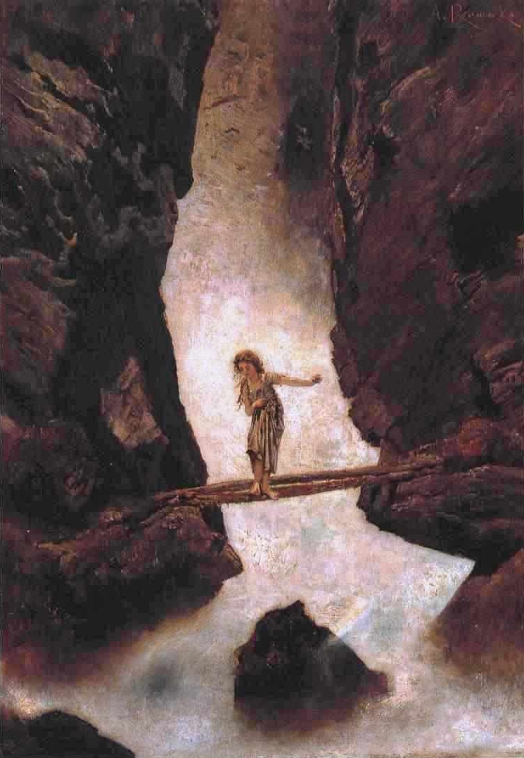 "Am Wasserfall" von Anton Romako (1832–1889)