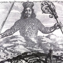 Teil des Titelblatts von Thomas Hobbes‘ berühmtem „Leviathan“ (1651), „einem der bedeutendsten Werke der westlichen politischen Philosophie“ (Wikipedia)