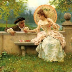 "A Tender Moment in the Garden" von Federico Andreotti (1847–1930)